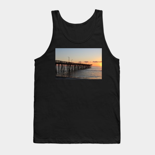 Virginia Beach Pier at Sunrise Tank Top by Sandraartist